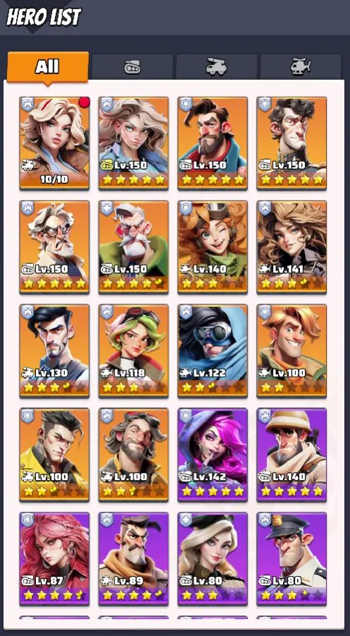 hero list