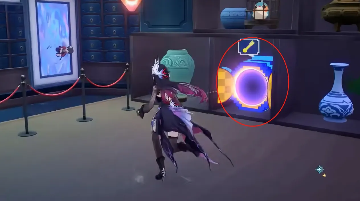 Go upstairs in the "World's End" Tavern and locate the interaction point.