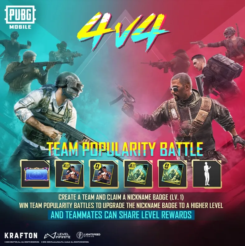 PUBG MOBILE 4v4 Popularity Battle Mode