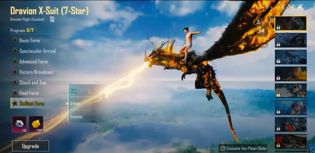 Dravion X-Suit fully upgradable up to Level 7