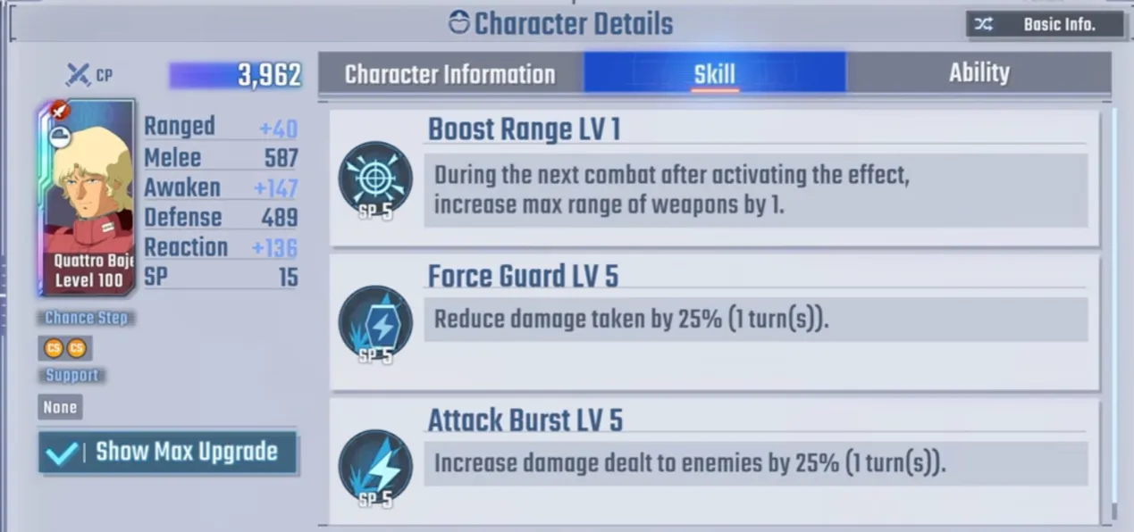 Quattro Bajeena pilot stats