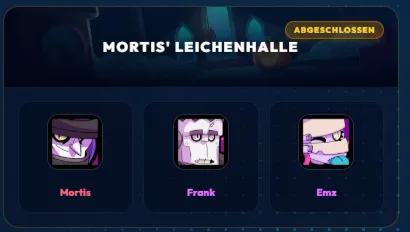 Brawl Stars Mortis Leichenhalle Trio mit Mortis, Frank und Emz