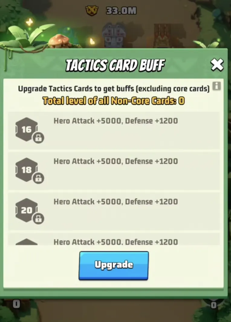Tactics Card Buff Bonus | Non-Core Cards Only