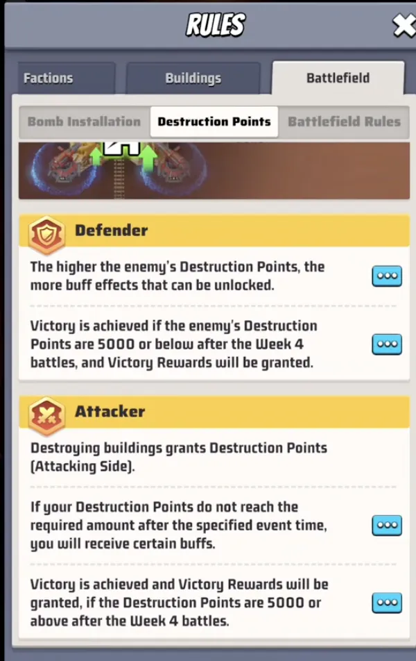 Условия победы в Goldvein War