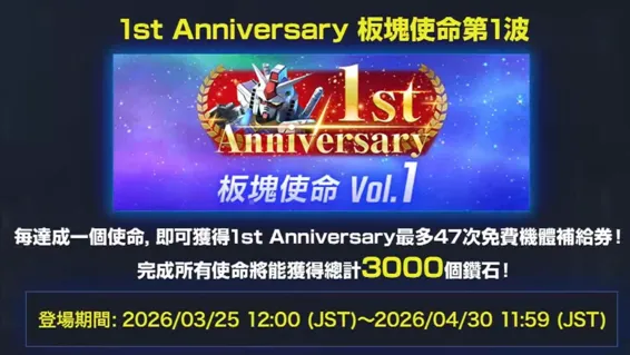 主要關卡追加紀念板塊使命