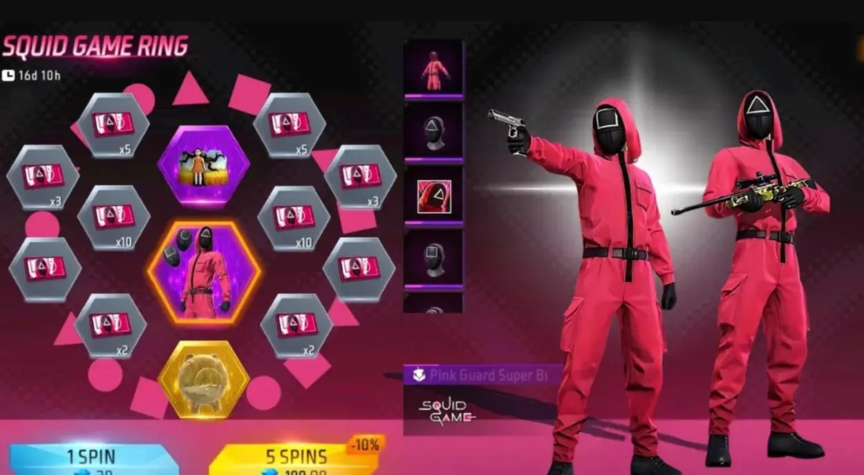 Free Fire x Squid Games - Pink Guard Super Bundle