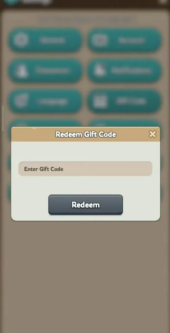 enter redeem code