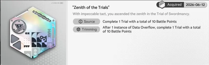 Zenith of the Trials