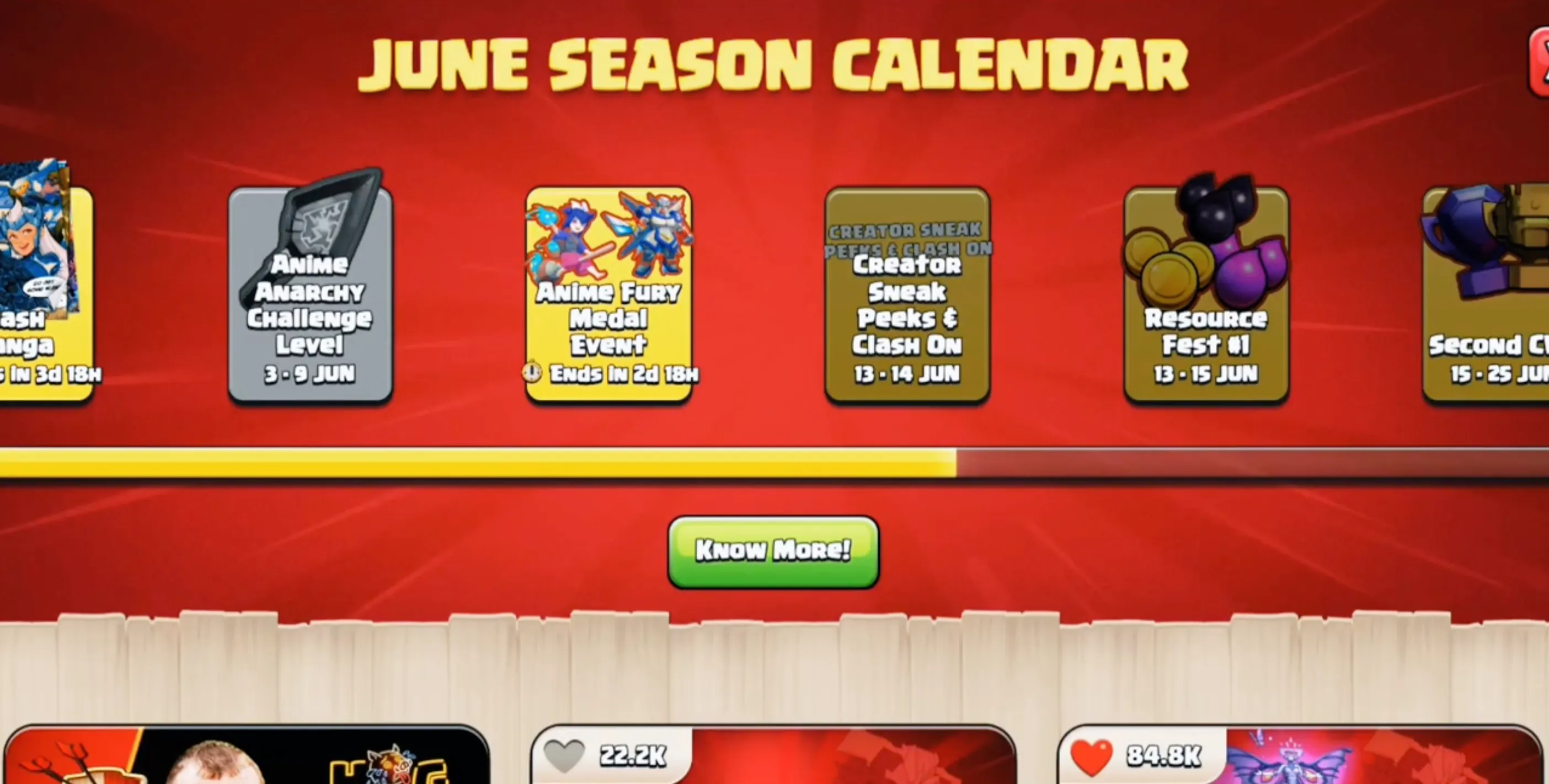 Clash of Clans Resource Fest Schedule