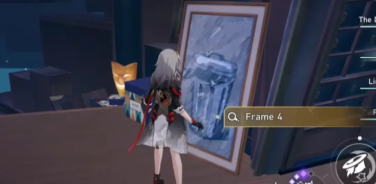 Interact with all the Frames here. In the lobby, you will find Frame 1, 2, 4, and 7.