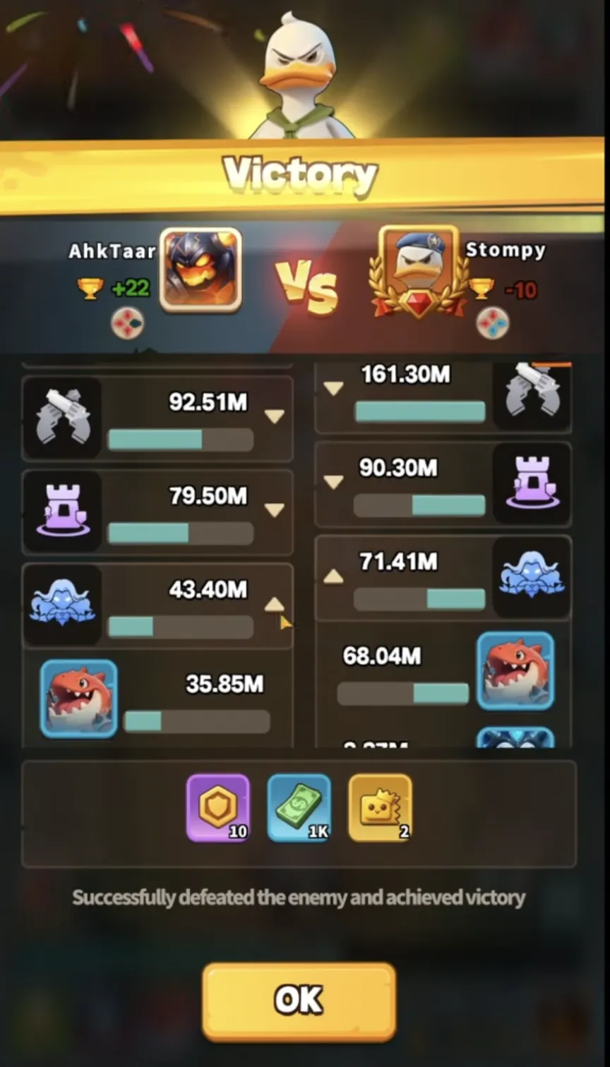 Arena Victory Result|Duck Survival