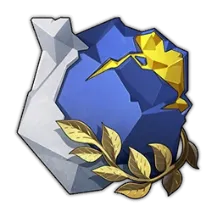 A blue and white rock with gold leaves

AI-generated content may be incorrect.
