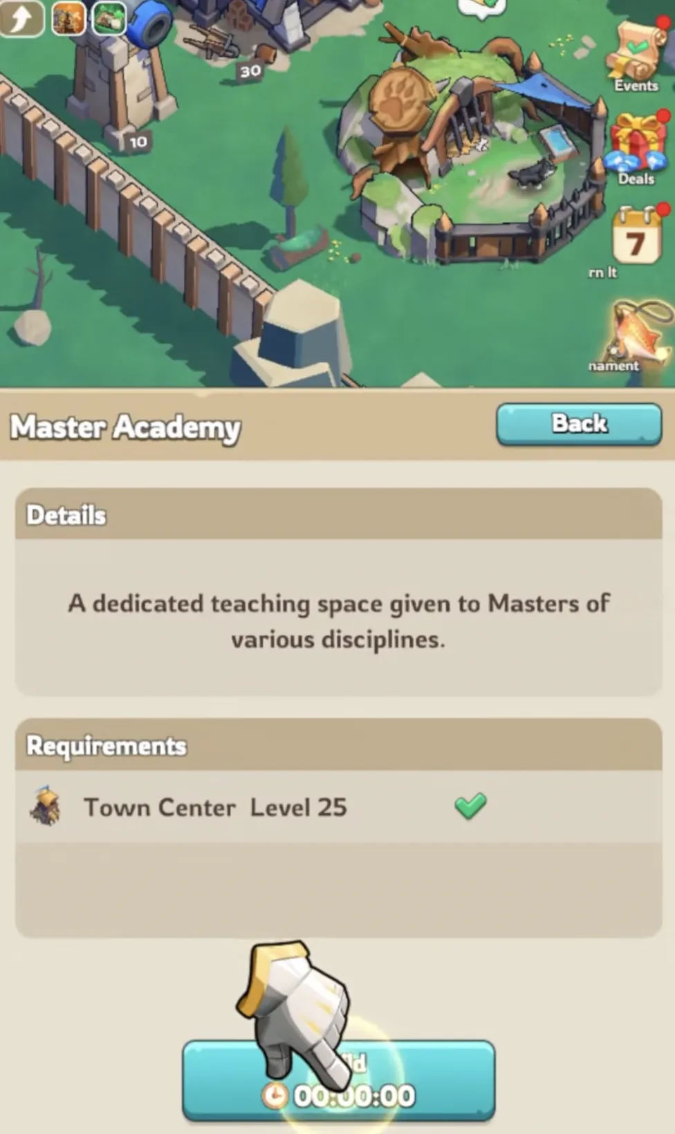 Master Academy building requirement in Kingshot