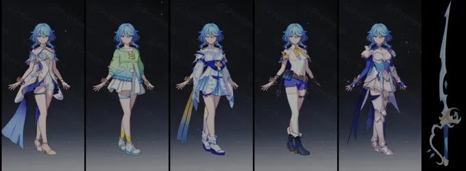 Estia's Costumes and Paid Weapon Skin