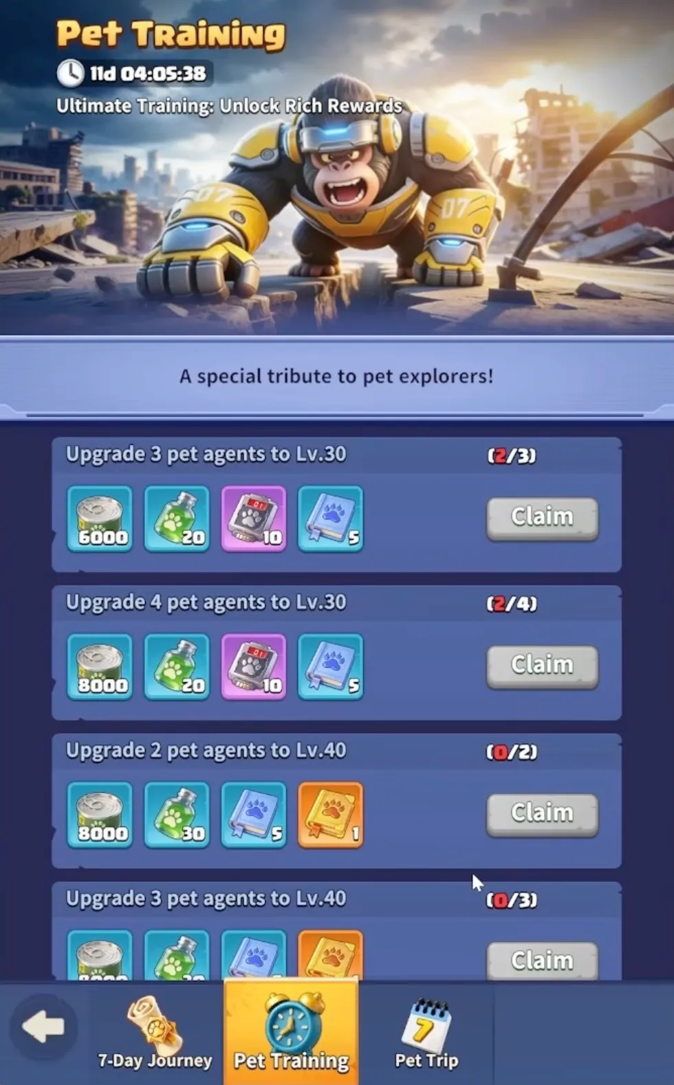 Dark War Survival Pet Training Event