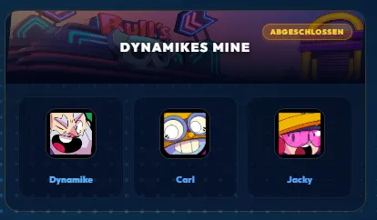 Brawl Stars Dynamikes Mine Trio mit Dynamike, Carl und Jacky