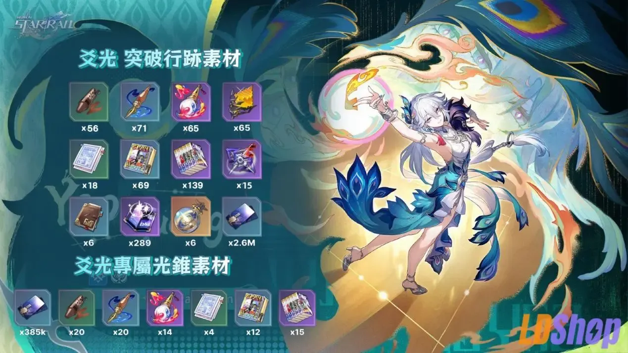 爻光養成材料一覽