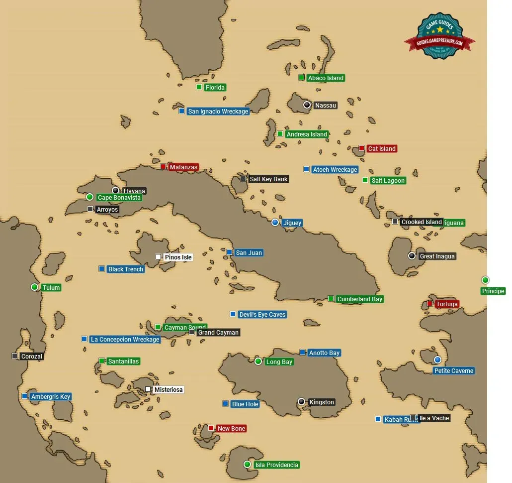 Carte d'Assassin's Creed Black Flag Resynced