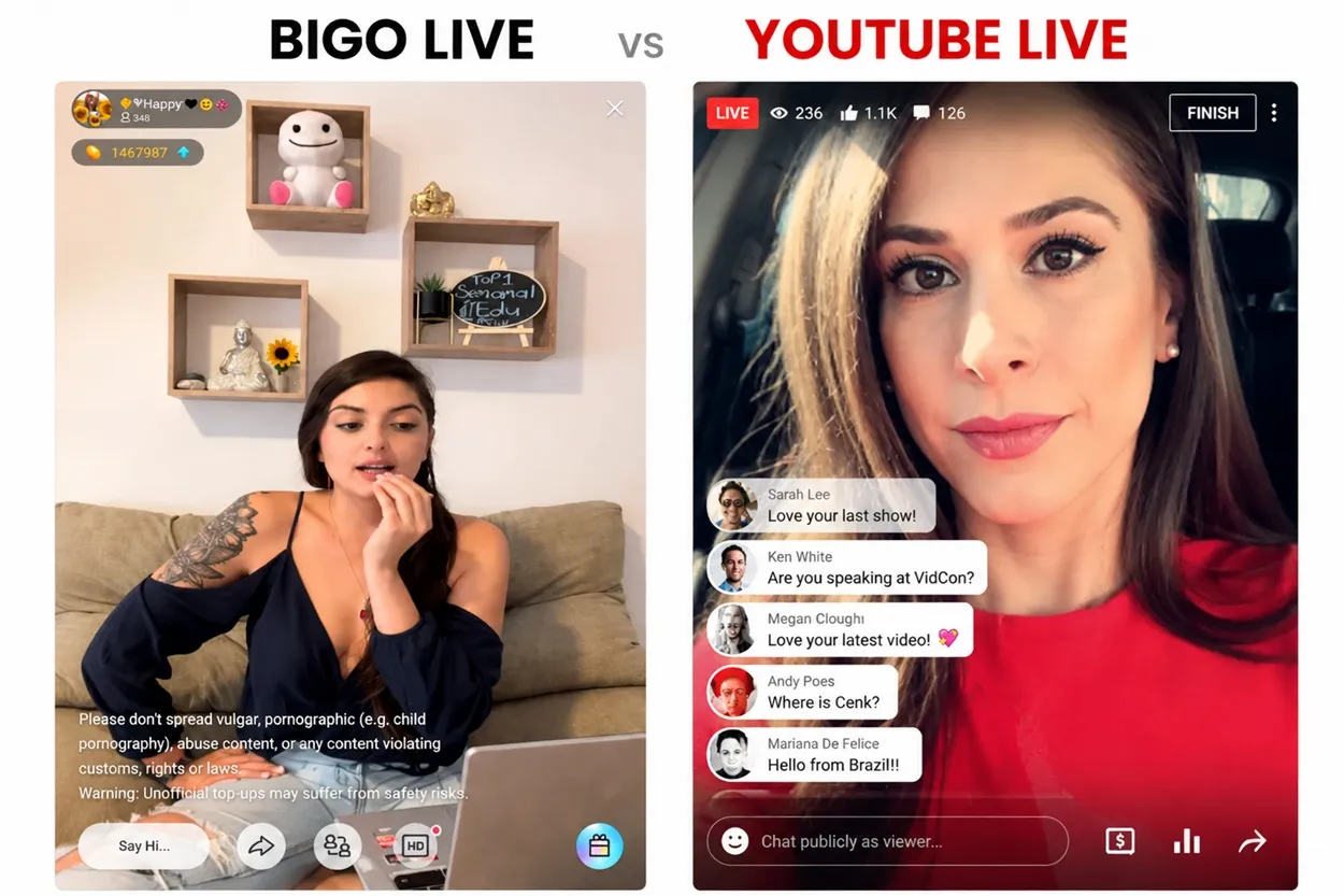 Bigo Live vs YouTube Live