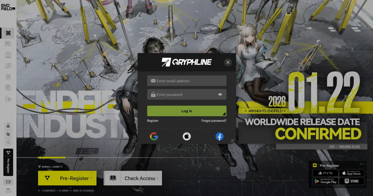 website Pre-Register