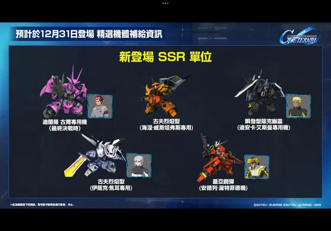 SEED DESTINY系列SSR機體