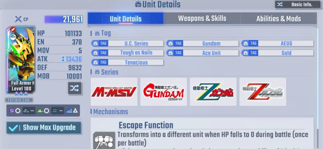 Full Armor Hyaku Shiki Kai unit tags