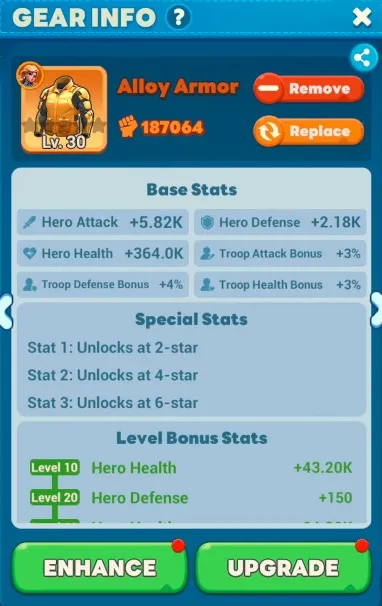 Gear upgrade