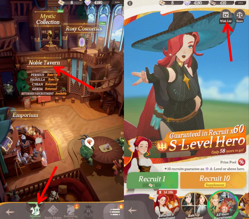 AFK Journey Wish List system