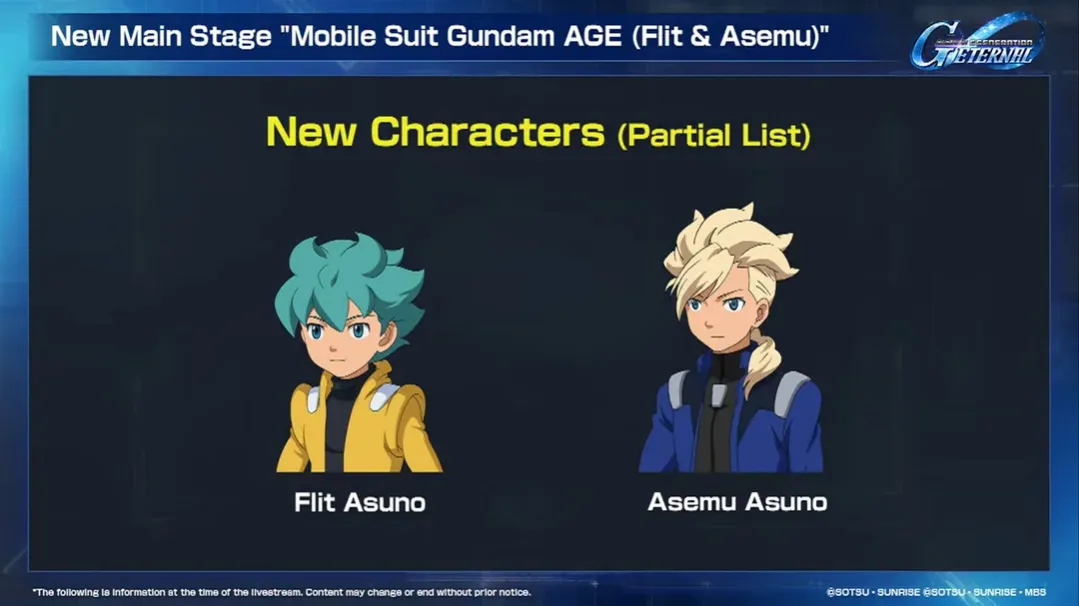 Mobile Suit Gundam AGE (Flit & Asemu) New Characters
