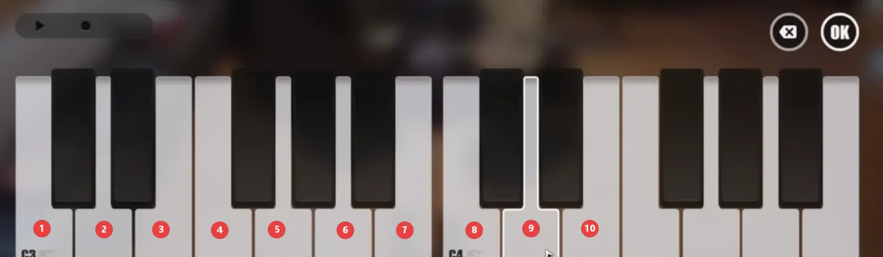 piano notes nte