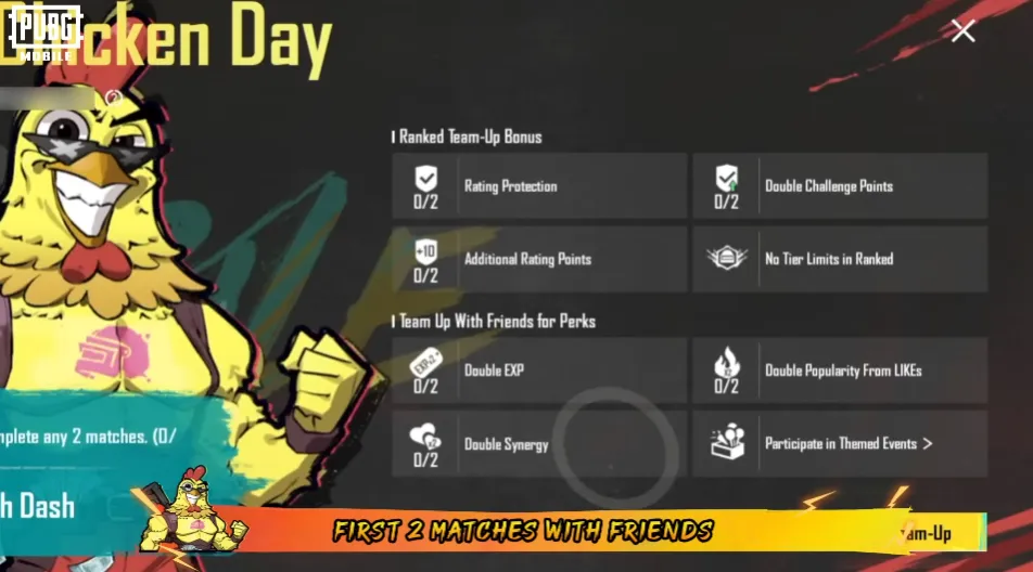PUBG MOBILE’s Crazy Chicken Day Team-Up Bonus