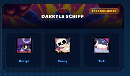 Brawl Stars Darryls Schiff Trio mit Darryl, Penny und Tick