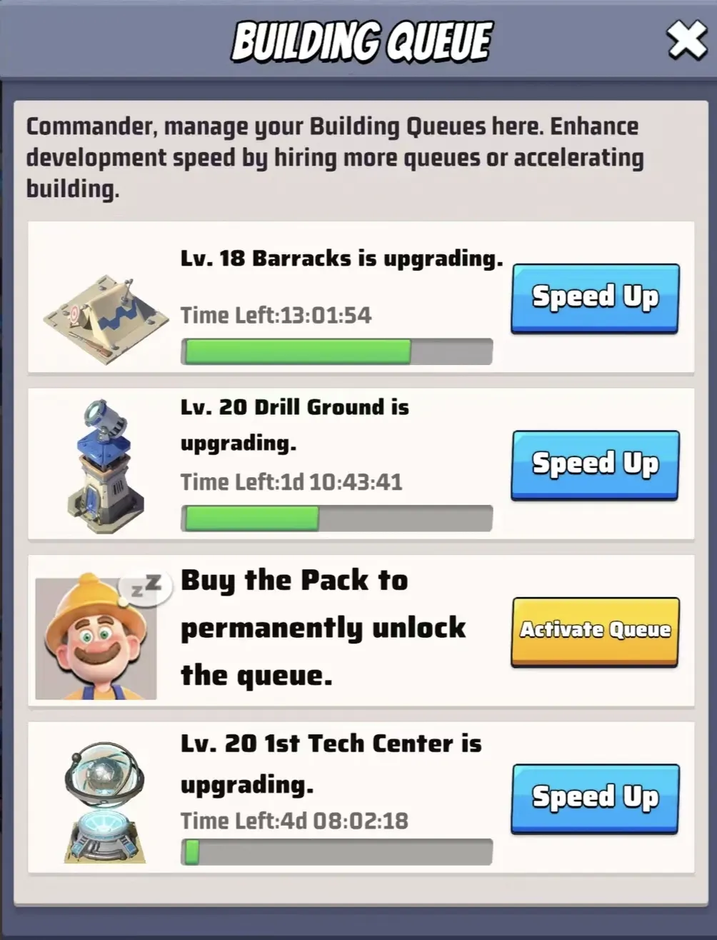 building queue