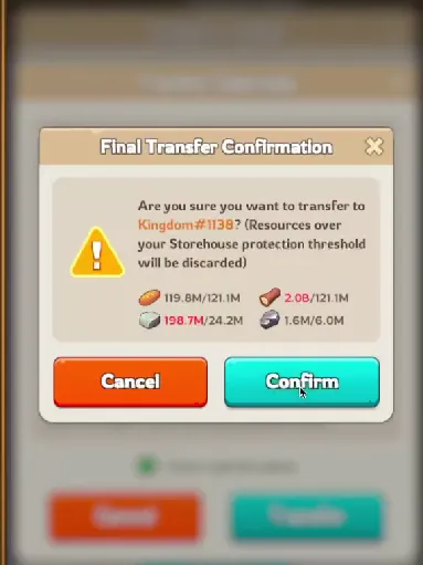 final transfer confirmation