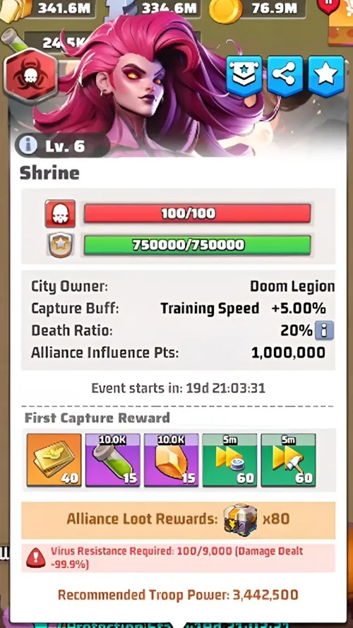 Shrine – Level 6 City Information Panel