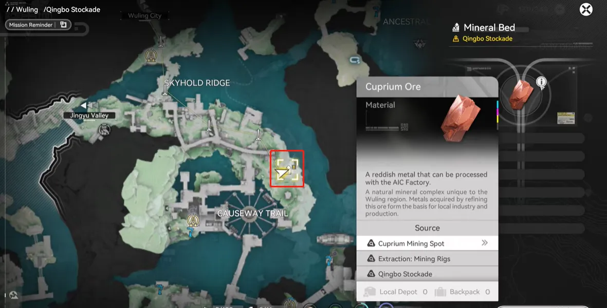 Cuprium Ore Locations