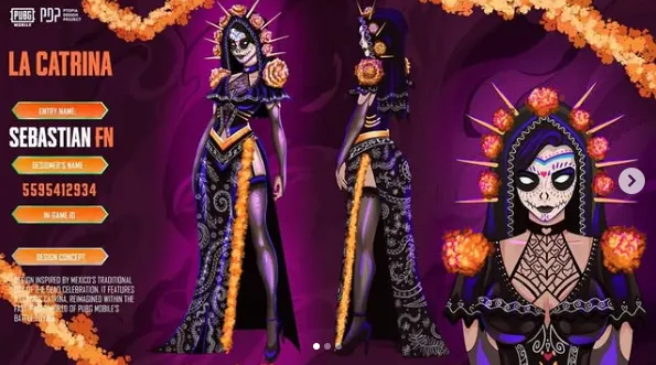 La Catrina Set – Elegant Death in Bloom