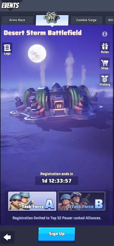 Event Registration UI | Last War
