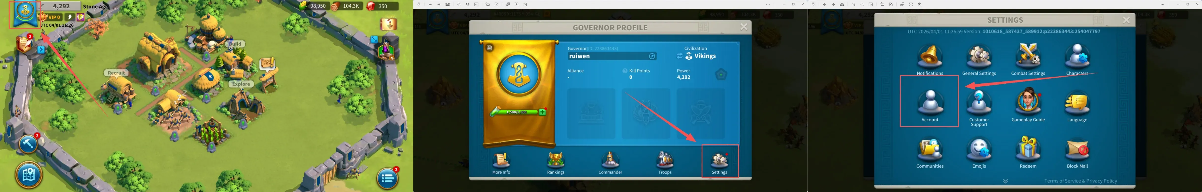 Select "Account"
