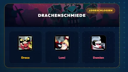 Brawl Stars Drachenschmiede Trio mit Draco, Lumi und Damian