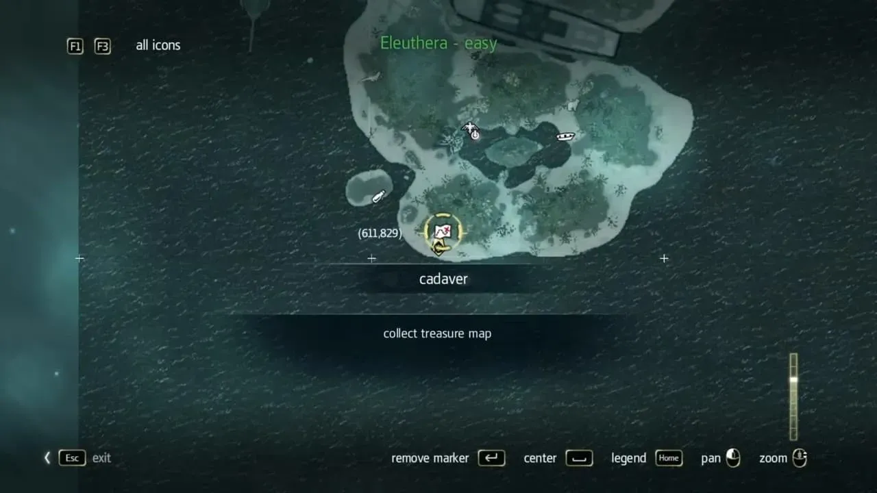 Carte d'Assassin's Creed Black Flag Resynced
