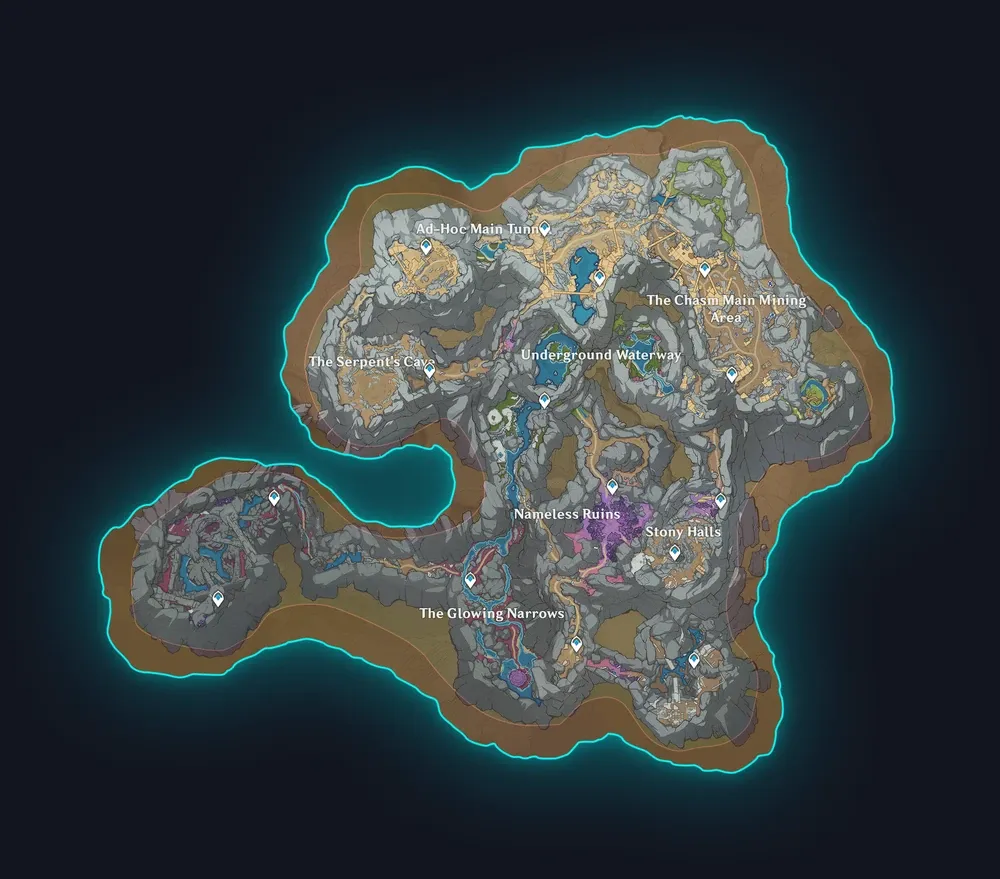 The Chasm Underground Mines map in Genshin Impact