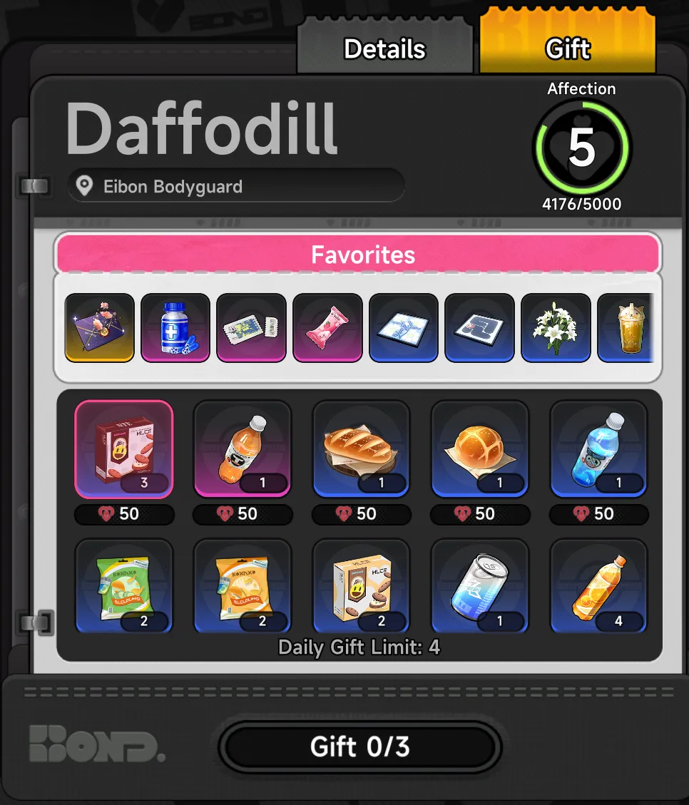 Send Gifts to Characters