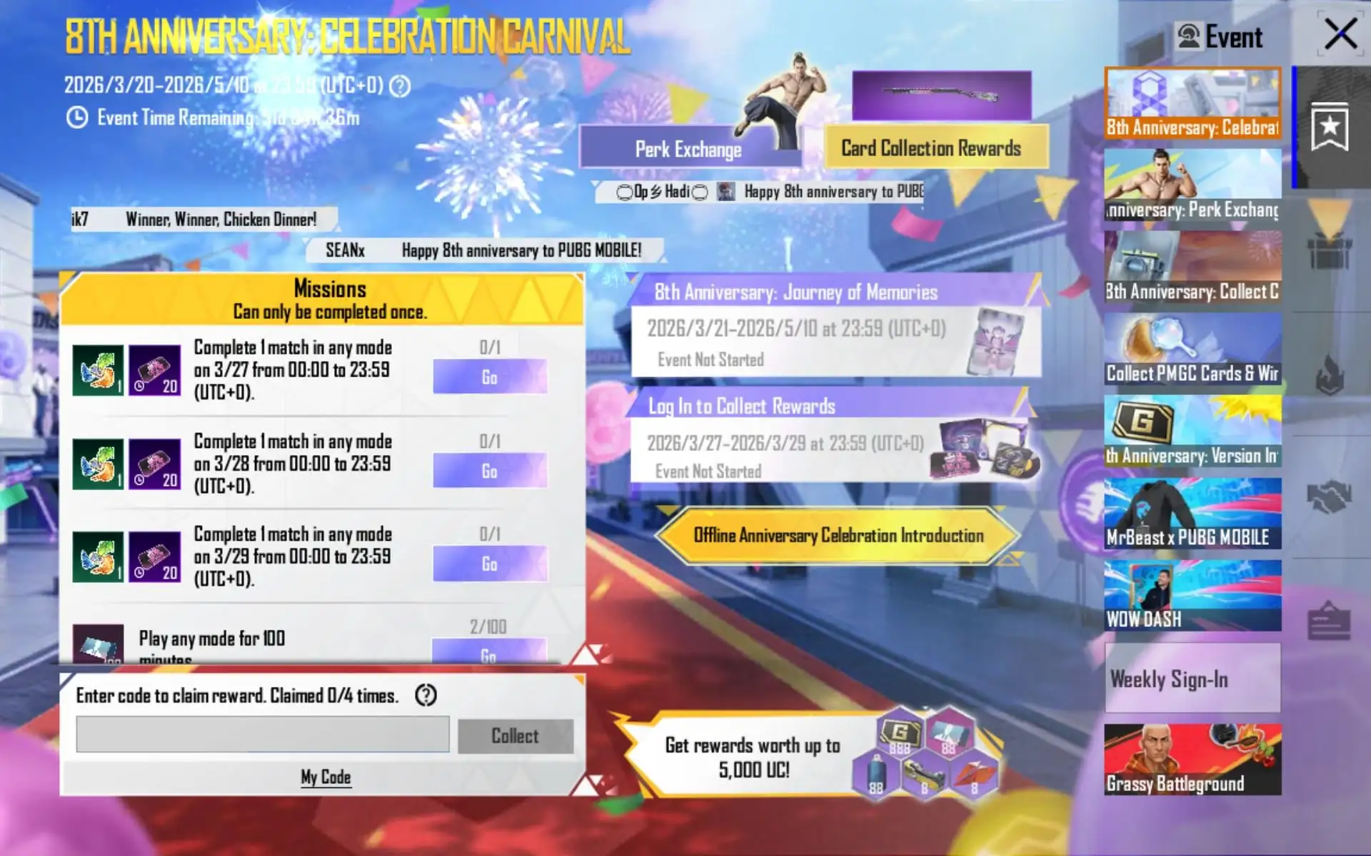 8th Anniversary Carnival Missions