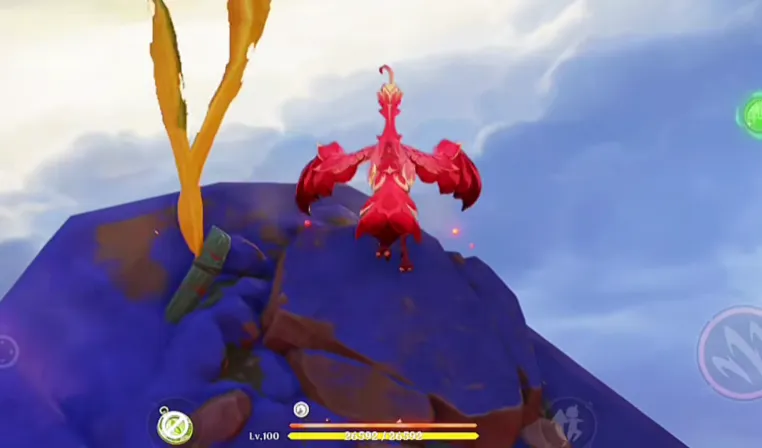 From the waypoint, approach the Winged Drake and glide to the altar's location