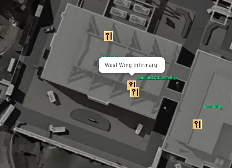 West Wing Infirmary Location