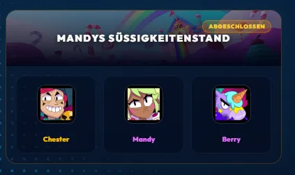 Brawl Stars Mandys Süßigkeitenstand Trio mit Chester, Mandy und Berry