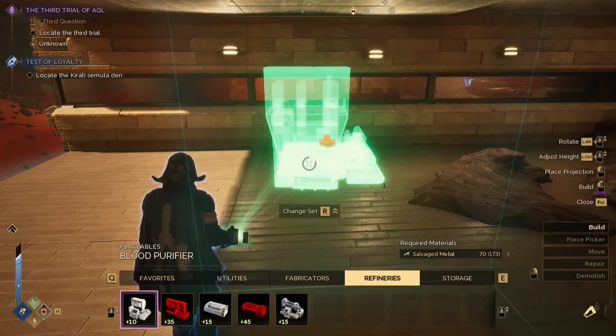 where to build blood purifier in dune