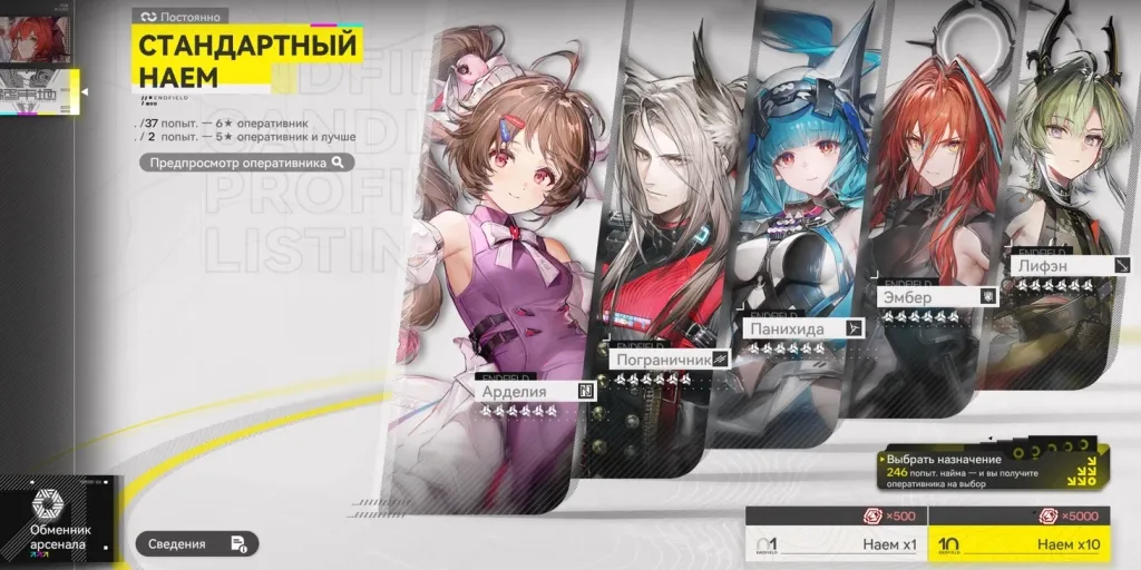 стандарный наём