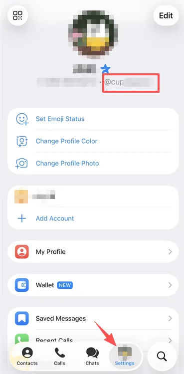 Telegram Username в профиле